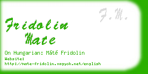 fridolin mate business card